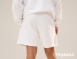 [ RE- ] 男款 5th LOGO<br>經典白 棉質寬鬆短褲