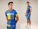 [ RE- ] 男款 黃藍色格紋<br>透氣機能運動衫